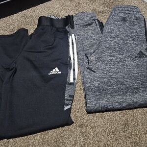 Adidas Kids Black and Gray Bottoms